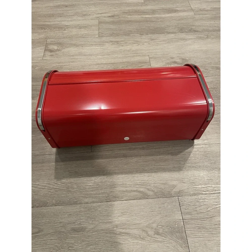 Brabantia Bread Box Belgium Retro Rare Red Variant Metal Used